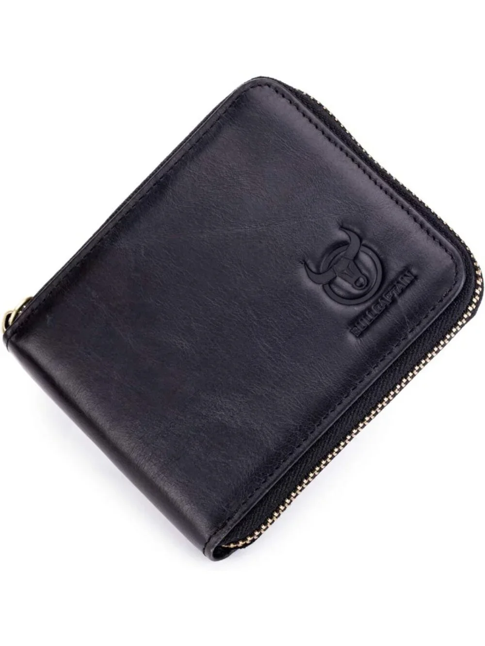 Genuine Leather RFID Blocking Bifold Wallet - Secure Zip Around, Multi Credit